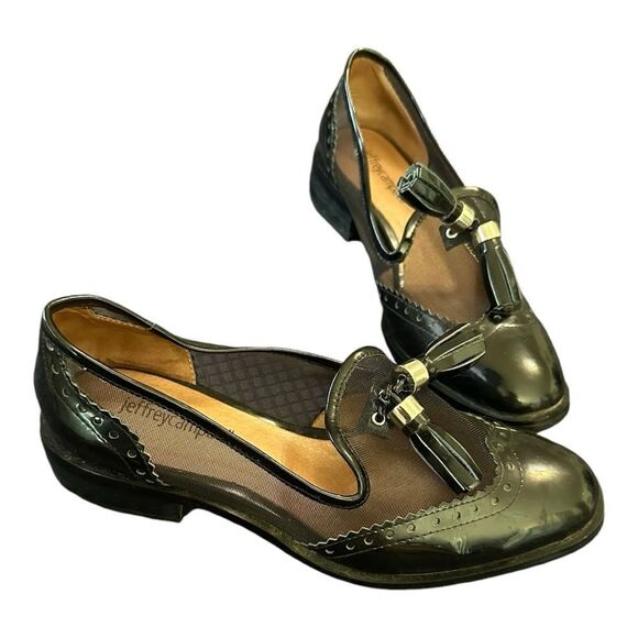 Jeffery Campbell | Patent Leather and Mesh Tassel Closed Toe Oxford Loafer | 6.5 - Picture 8 of 10